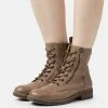 Tamaris Lace-Up Ankle Boots - Taupe