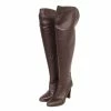 Hermès Hermes Knee Length Leather Boots Dark Brown