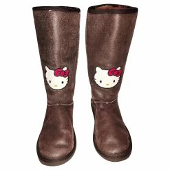 VICTORIA COUTURE BOOTS FURRED LEATHER RELIEFS T 39/40 Dark Brown