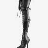 Women Sexy Boots Pointed Toe Zipper Sequins Stiletto Heel Rave Club Black Silver Thigh High Boots