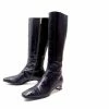 DOLCE & GABBANA SHOES BOOTS 38.5 BLACK PATENT LEATHER BOOTS