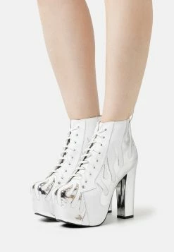 Jeffrey Campbell Lita Flame - Ankle Boots - White/Silver