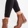Pier One Lace-Up Ankle Boots - Brandy