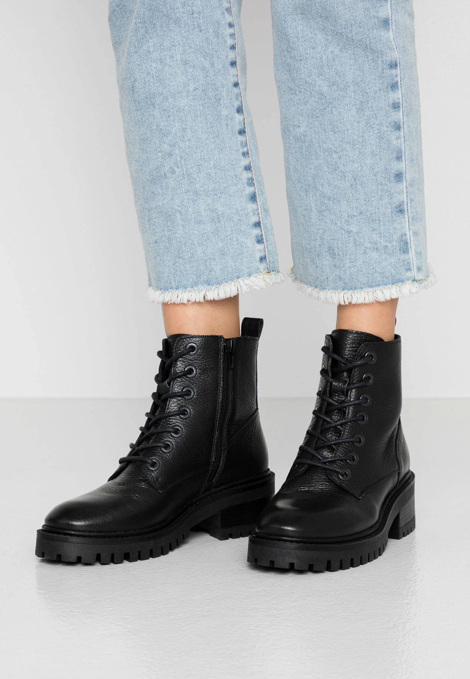 Zign Lace-Up Ankle Boots - Black 1 Zign Lace-Up Ankle Boots - Black