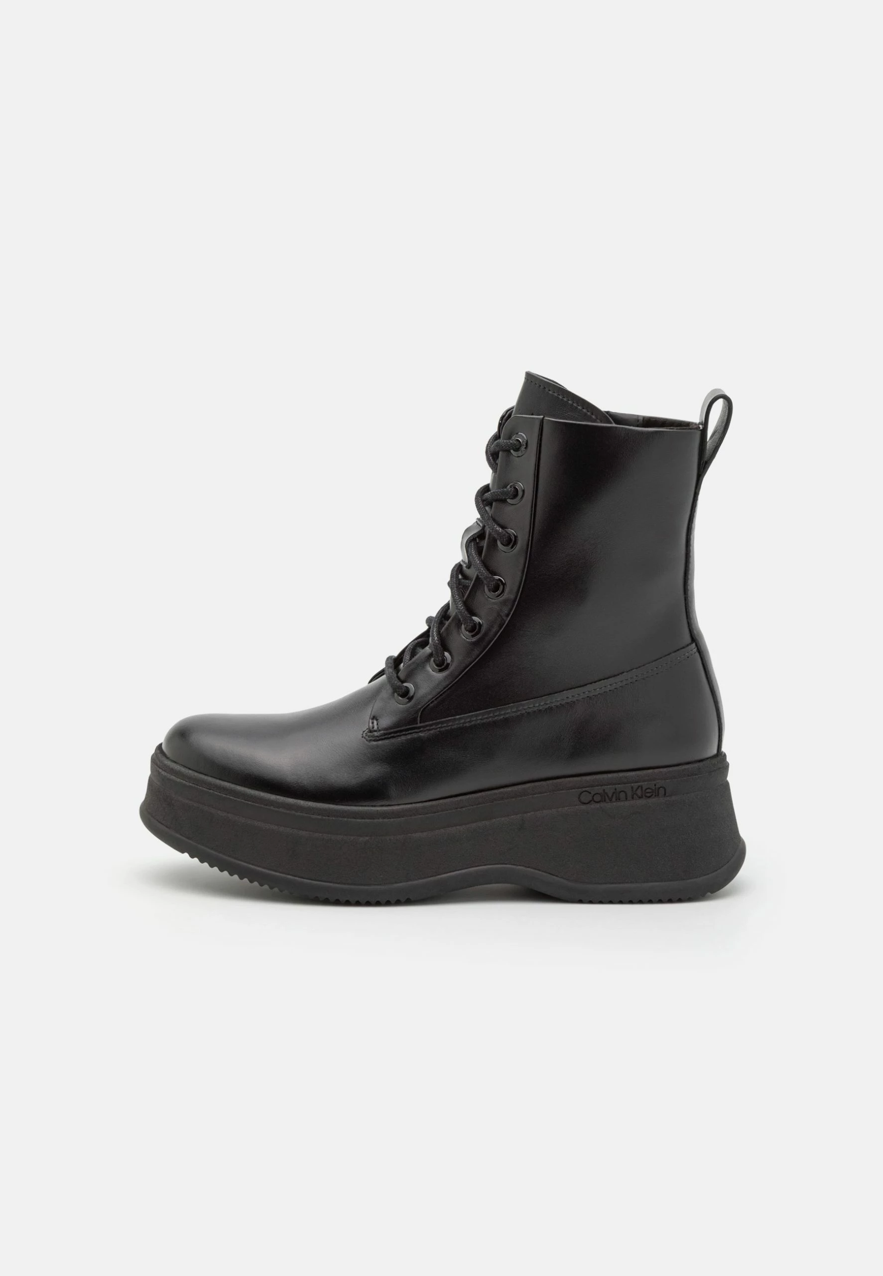 Calvin Klein Pitched Combat- Lace-Up Ankle Boots - Black 2 Calvin Klein Pitched Combat- Lace-Up Ankle Boots - Black - Image 2