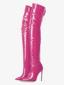 Black Thigh High Boots Womens Patent Bright Leather Pointed Toe Stiletto Heel Over The Knee Boots -winter shoes Sales 2023 f1c3f331 9c94 4088 acc2 00d1a681f67b