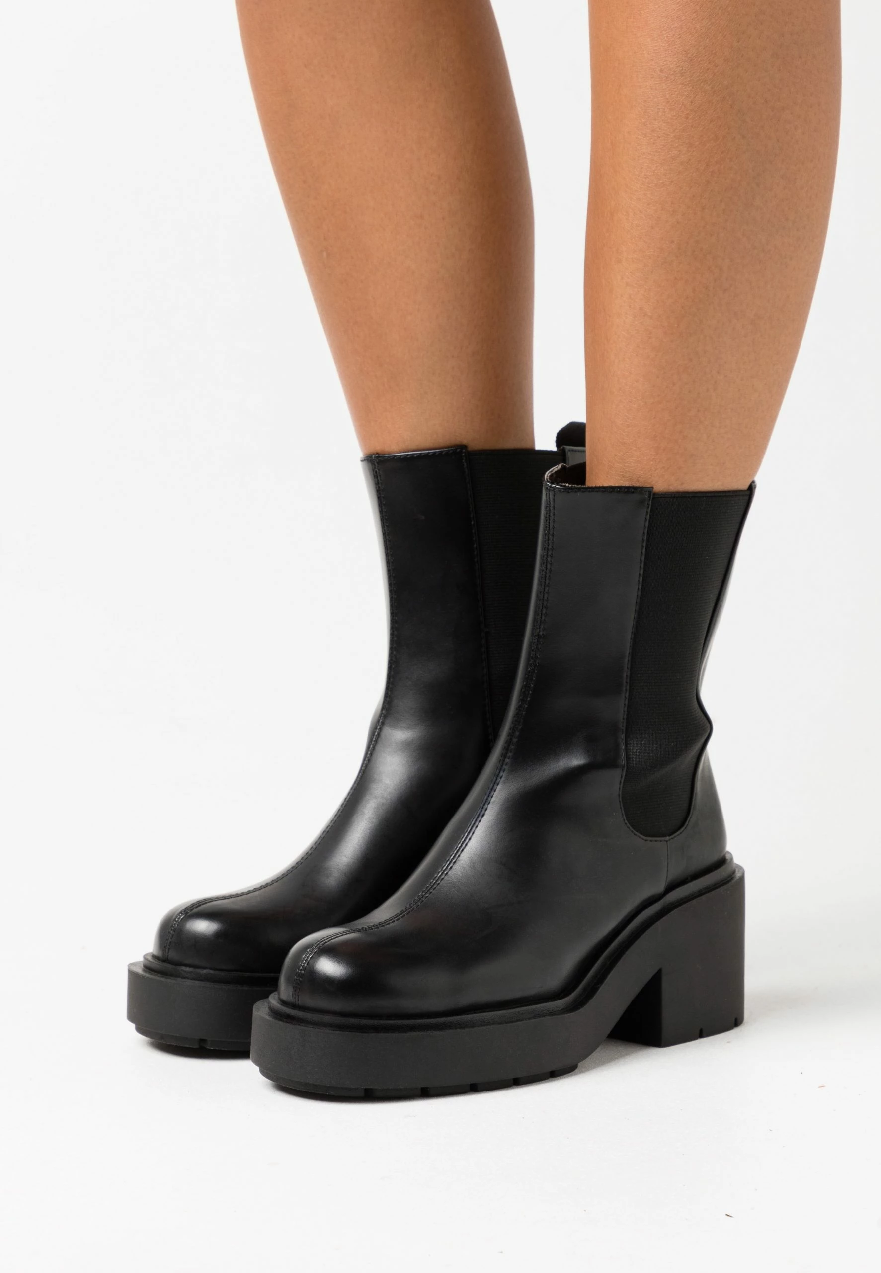 Monki Platform Ankle Boots - Black Dark 1 Monki Platform Ankle Boots - Black Dark