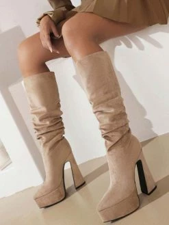 High Heel Boots Suede Platform Pointed Toe Chunky Heel Mid Calf Boots For Women -winter shoes Sales 2023 faa20596 8819 4aec aa7d 3e5fc12dc07b