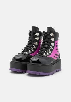 KOI FOOTWEAR Helios Hologram Flame Boots - Platform Ankle Boots - Purple -winter shoes Sales 2023 fbc947b01e4141fdb79f5bf57b10d740
