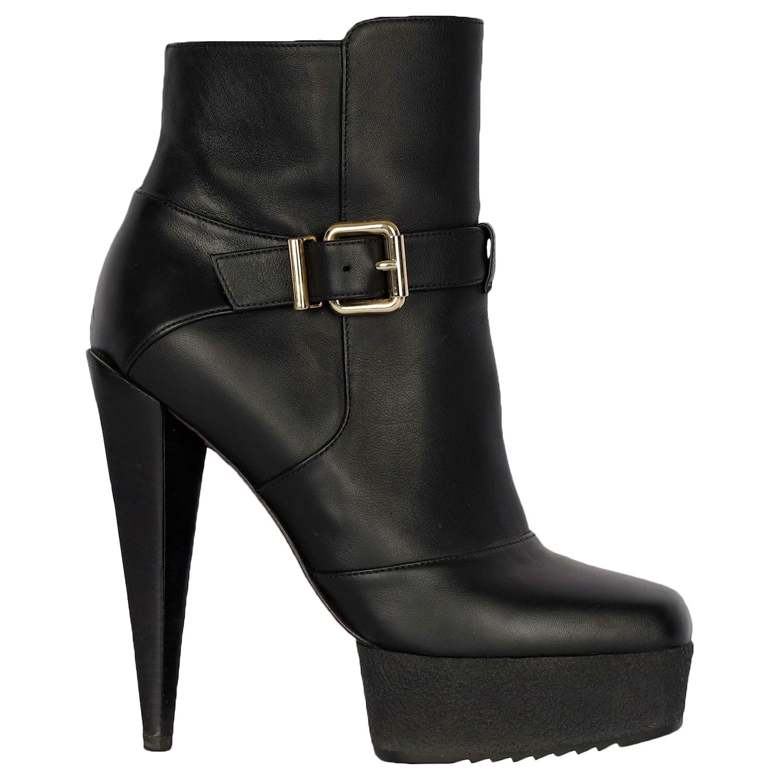 Fendi Black Leather Ankle Boots With Heels 1 Fendi Black Leather Ankle Boots With Heels