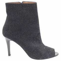 Autre Marque Fratelli Rossetti Metallic Open Toe Pointed Boots In Black Leather