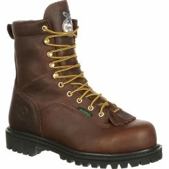 Men's Georgia Boots Lace-to-Toe Waterproof Work Boots Brown