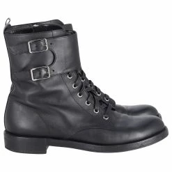 Gianvito Rossi Lagarde Combat Boots In Black Leather