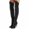 Giuseppe Zanotti Over-the-Knee Boots Stretch Mesh Leather Trimmed Janice High