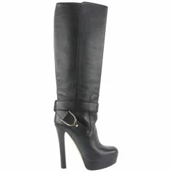 Gucci Women's 35.5 Black Leather Horsebit Boots