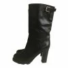 Jil Sander Leather Biker Boots Black