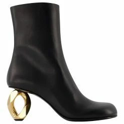 JW Anderson Chain Ankle Boots In Black Leather