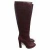LANVIN Boots T.eu 37.5 Leather Dark Red