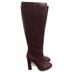 LANVIN Boots T.eu 37.5 Leather Dark Red