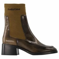 See By Chloé Mallory Boots In Brown Leather/Fabric