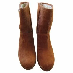 Marc By Marc Jacobs Furry Boots, Wedges, Cognac Leather 36. Caramel