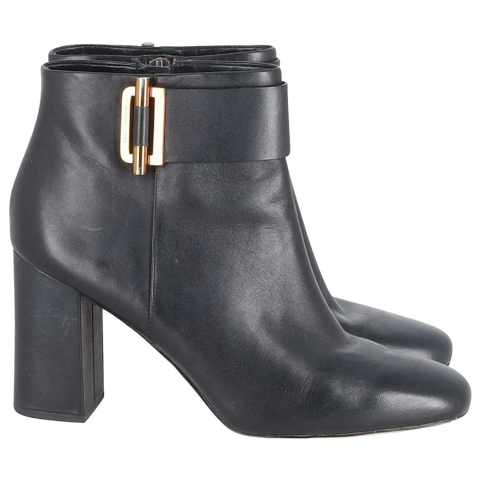 Michael Kors Gloria Ankle Boots In Black Leather 1 Michael Kors Gloria Ankle Boots In Black Leather