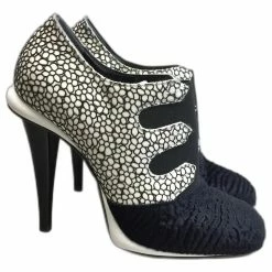 FENDI Ankle Boots T.eu 38 Leather Navy Blue