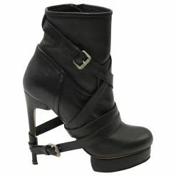 Nicholas Kirkwood Platform Ankle Boots With Straps In Black Leather