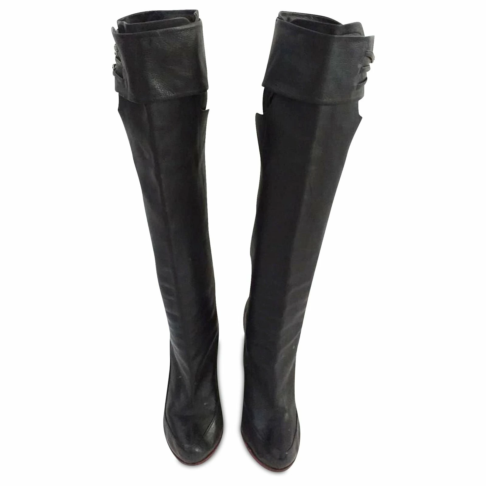 Nina Ricci Knee High Leather Boots Black 1 Nina Ricci Knee High Leather Boots Black