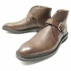 NINE HESCHUNG CASSAVA SHOES 7 41 BOOTS WITH BUCKLE BROWN LEATHER BOOTS