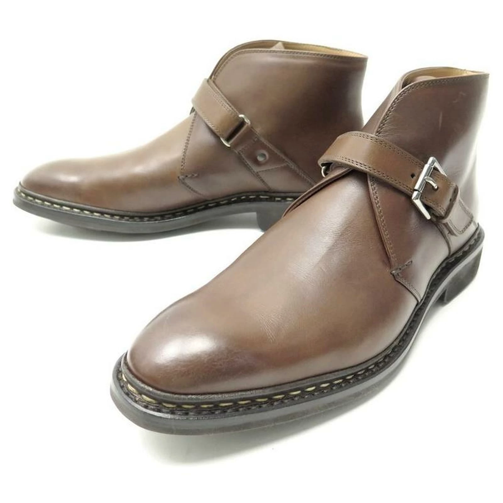 NINE HESCHUNG CASSAVA SHOES 7 41 BOOTS WITH BUCKLE BROWN LEATHER BOOTS 1 NINE HESCHUNG CASSAVA SHOES 7 41 BOOTS WITH BUCKLE BROWN LEATHER BOOTS
