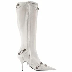 Cagole H90 Boots - Balenciaga - Leather - White