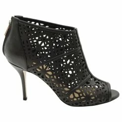 Paul Andrew Gaomi Cut-Out Peep-toe Ankle Boots In Black Leather