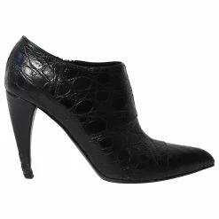 Prada High Heel Ankle Boots In Black Leather