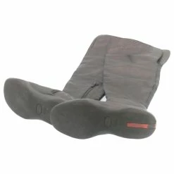 PRADA Sports Leather Long Boots Black Auth 28082