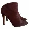 Pura Lopez Pony-style Calf Leather Boots Dark Red