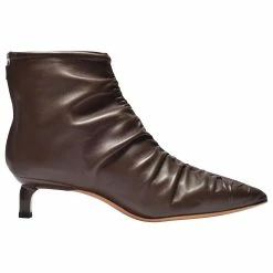 Rejina Pyo Ankle Boots In Dark Brown Leather