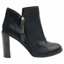 See By Chloé See By Chloe Ankle Boots With Faux Fur Texture In Black Leather