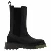 Off-White Off White Sponge Sole High Chelsea Boots In Black/Green Leather Khaki