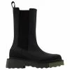 Off-White Off White Sponge Sole High Chelsea Boots In Black/Green Leather Khaki