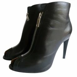 Sportmax Leather High Heel Boots Black