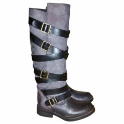 Steve Madden Leather Boots Dark Grey