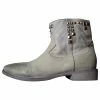 Strategia Low Leather Boots Beige