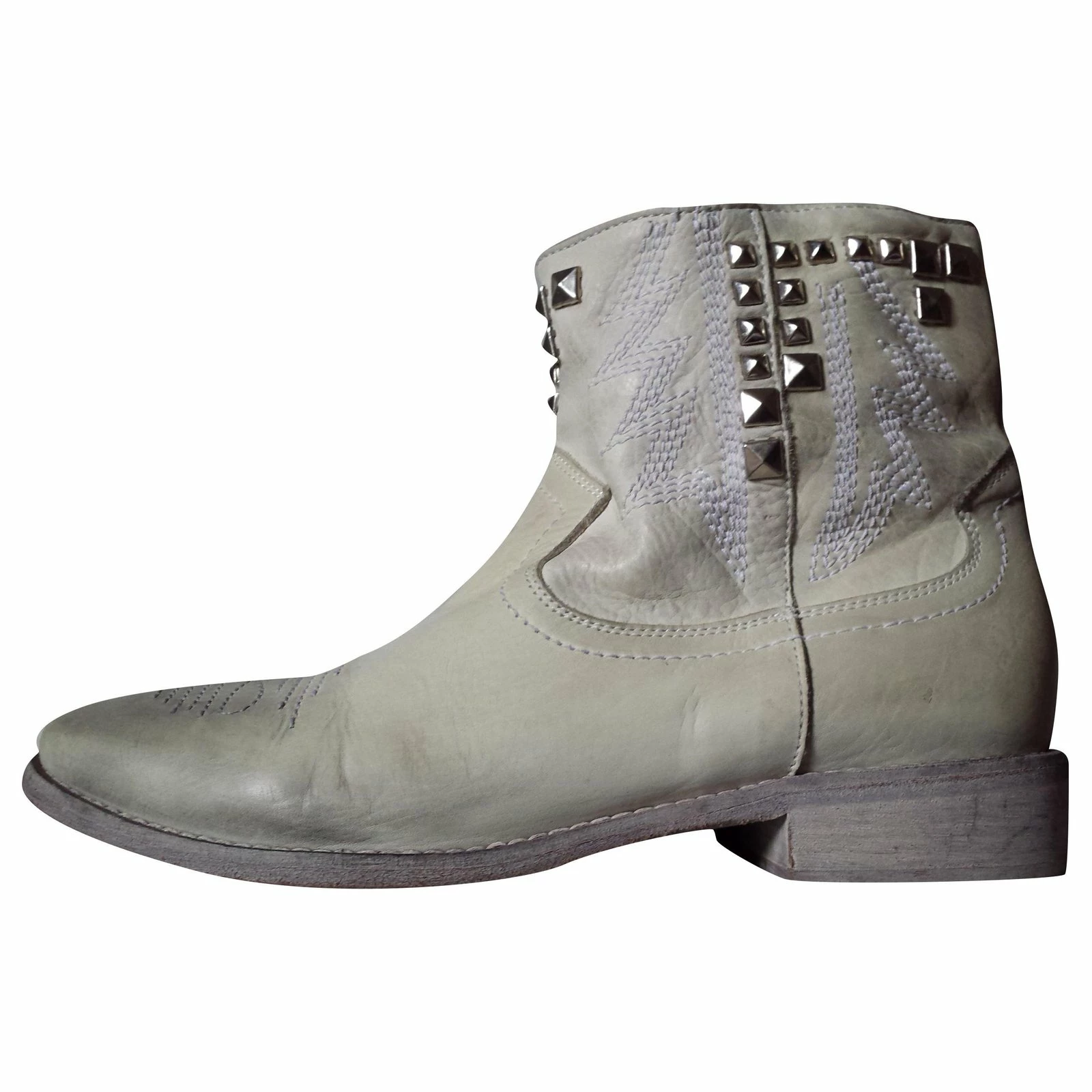 Strategia Low Leather Boots Beige 1 Strategia Low Leather Boots Beige