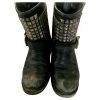 Ash TENNESSE Nickel Studded Black Leather Biker Boots