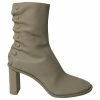 The Row Tea Time Ankle Boots In Beige Leather