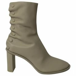 The Row Tea Time Ankle Boots In Beige Leather