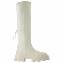Autre Marque Tubular Boots In White Leather