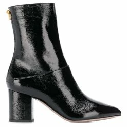 Valentino Black Ringstud Patent Leather Boots