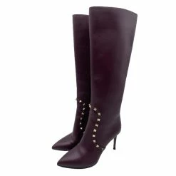 VALENTINO GARAVANI Boots T.eu 37 Leather Dark Red